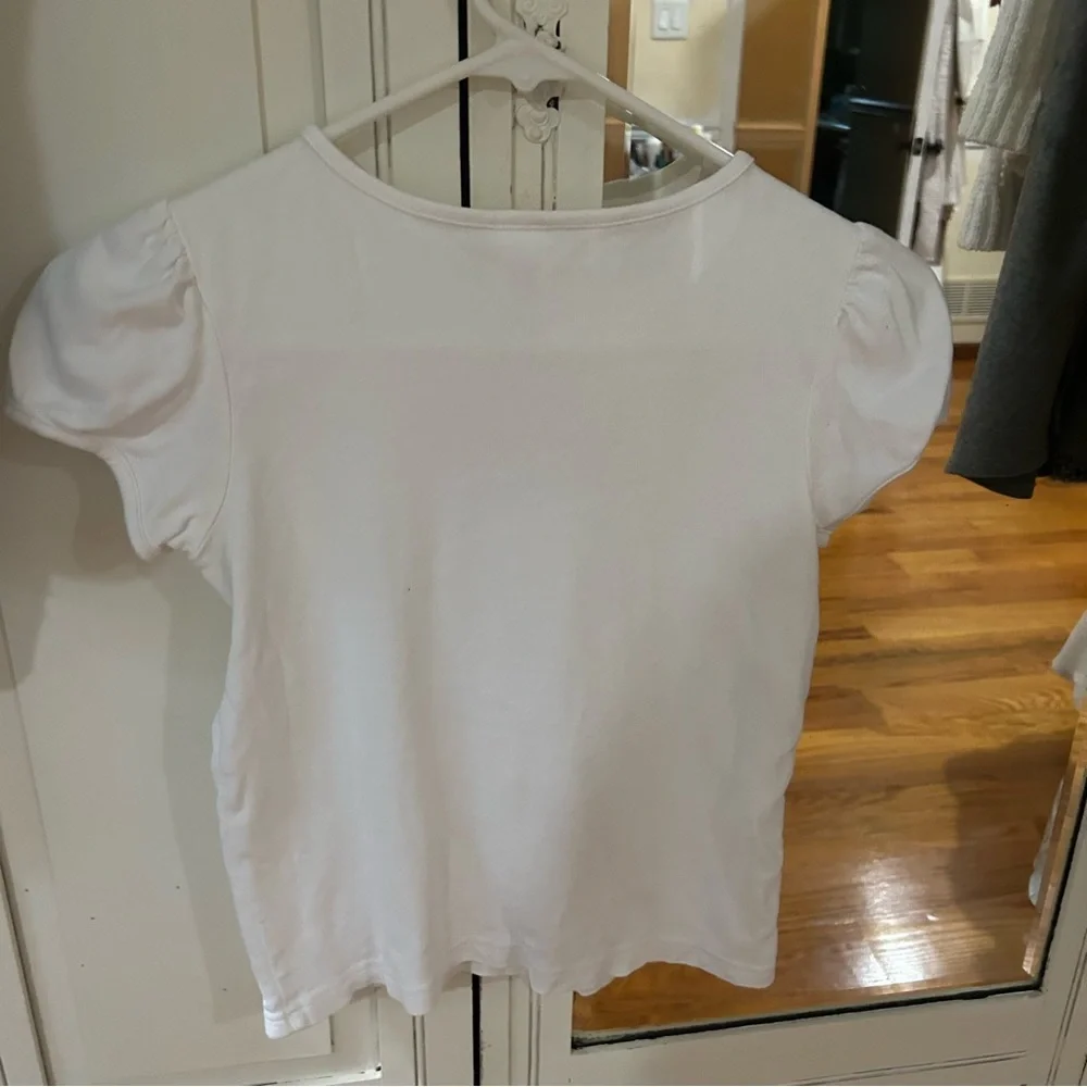 Gymboree White girls size 8 T-Shirt with Red Heart Design embroidered LIKE NEW